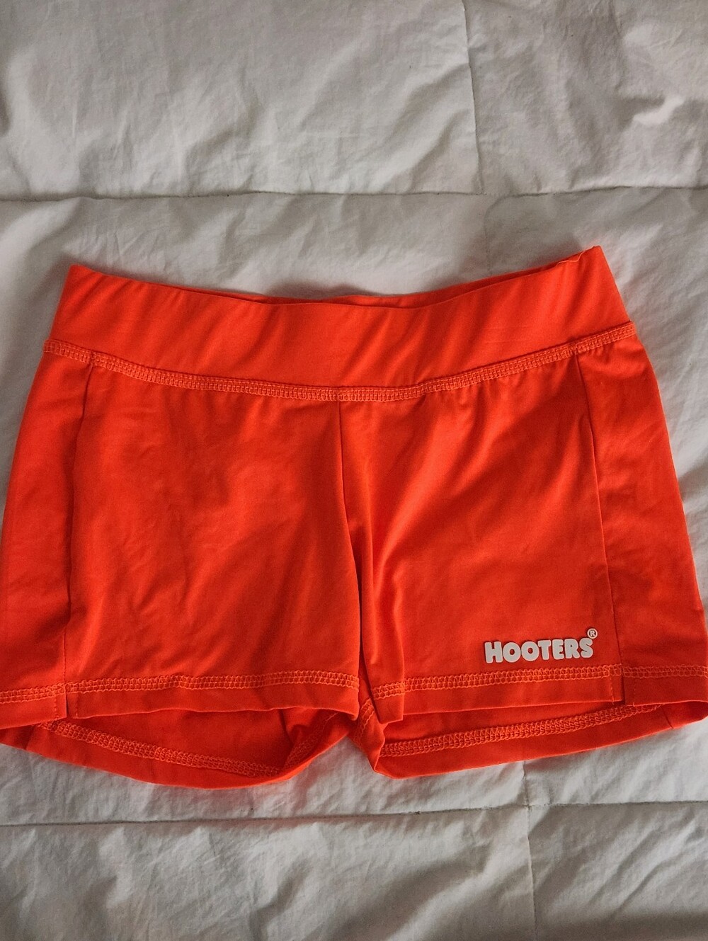 Hooters Shorts Uniform Orange Size Small Puffed Logo
